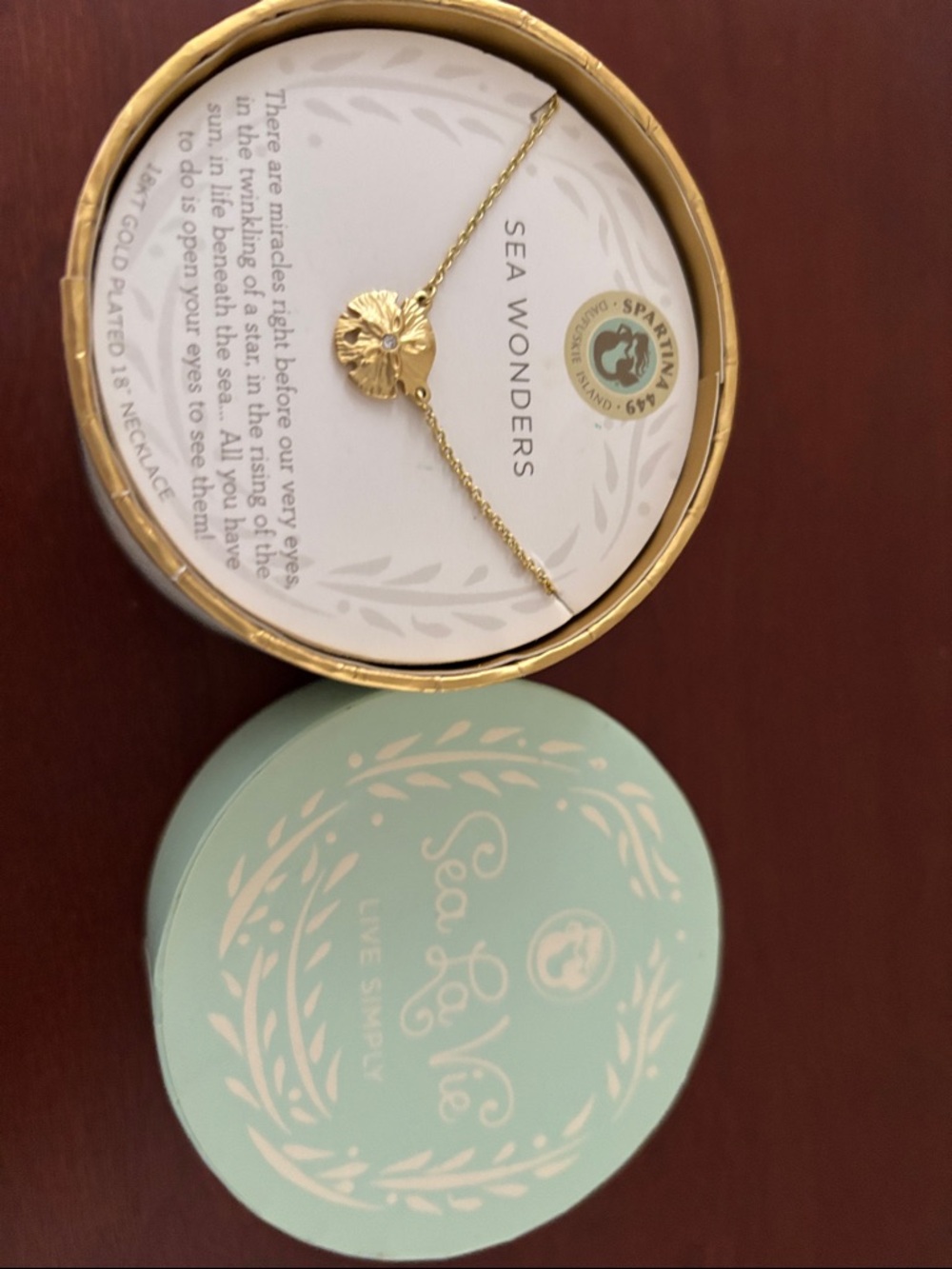 Sea La Vie Gold Sand Dollar Pendant Necklace